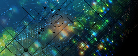 Technology data background, idea of global business solution