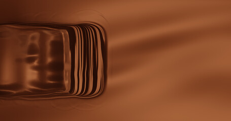 Render with liquid brown chocolate from above