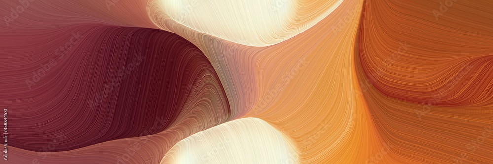Poster abstract colorful curves header design with sienna, wheat and sandy brown colors. can be used as pos