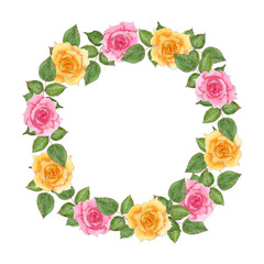 Watercolor Rose Wreath