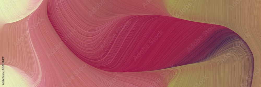 Aufkleber flowing colorful waves banner design with moderate red, wheat and dark moderate pink colors. can be used as header or banner