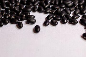 black beans on a white background