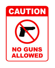 no guns sign on white background