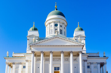 Fototapeta na wymiar It's Helsinki Cathedral, the Finnish Evangelical Lutheran cathedral of the Diocese of Helsinki, Helsinki, Finland.