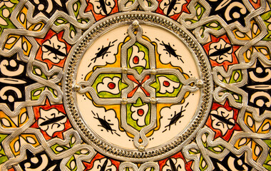Ornate tile work in Fez, Morocco