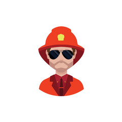 Firefighter avatar character icon vector