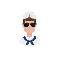 Sailor avatar, seaman avatar vector