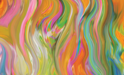 Obraz premium abstract colorful waves background. mixed art technique. digital paint. fashion texture.
