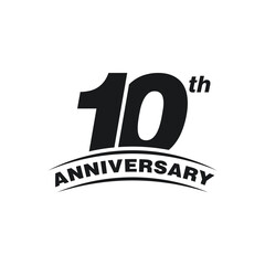 10th Years Anniversary Celebration Icon Vector Logo Design Template