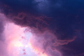 Fototapeta na wymiar Storm clouds and sunset.