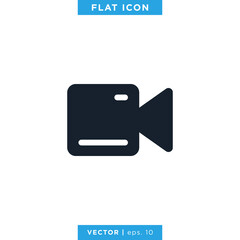 Video Camera Icon Vector Logo Design Template. Camcorder Symbol