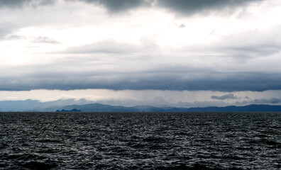 storm clouds over the field