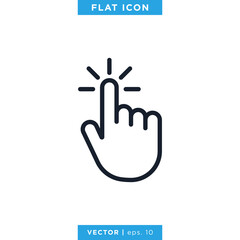 Fototapeta premium Hand Click Icon Vector Design Template