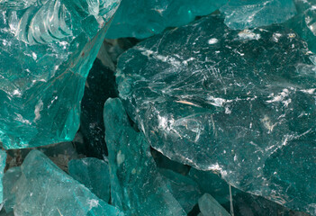 Erklez. lump glass for landscape design. Glass. Texture glass. Decorative Broken Glass for construction. 