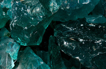 Erklez. lump glass for landscape design. Glass. Texture glass. Decorative Broken Glass for construction. 