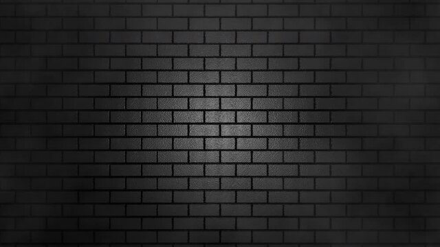 Empty brick wall with white neon light, copy space. Lighting effect white color glow on brick wall background. 4k stock footage blank, empty backgrounds. atmospheric smoke floating overlay element
