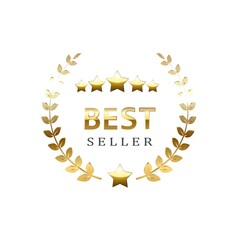 Best seller badge logo design.