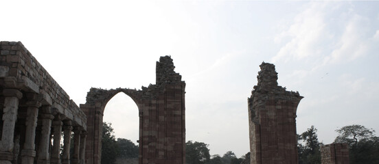 Remains of Building, Qutub Minar in Delhi, India