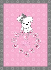 puppy cute design cover vector for notebook 