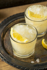 Boozy Lemon Whiskey Smash Cocktail