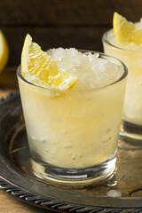 Boozy Lemon Whiskey Smash Cocktail