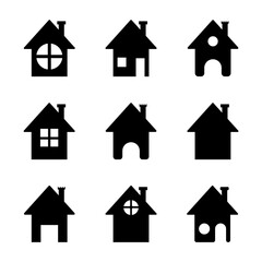 Set of home icons for the home page. Icons for user interface design.