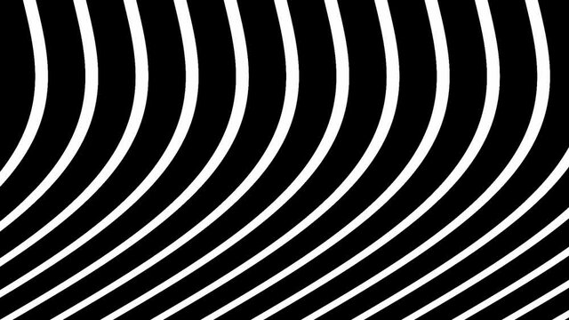 Abstract CGI motion background with moving black and white lines (full HD 1920x1080, 30 fps).