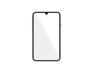 Mock up smartphone with blank white screen. Phone in a flat style. Technology, gadget.