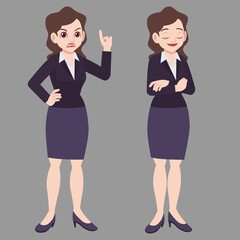 Business women in formal office wear standing poses