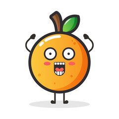 Cute orange fruit character for illustration or mascot.