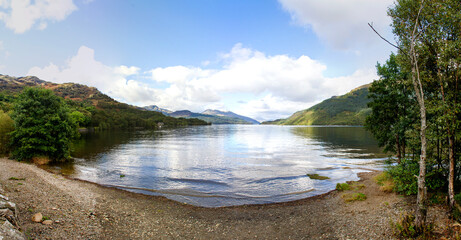 A view across Britain's largest stretch of inland water, Loch Lomond, in the Scottish Highlands.