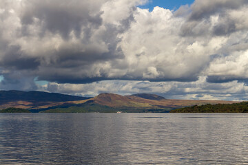 A view across Britain's largest stretch of inland water, Loch Lomond, in the Scottish Highlands.