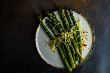 Healthy food concept with asparagus