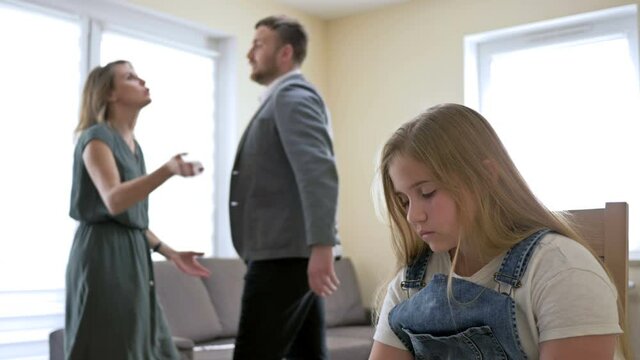 Family scandal. Parents quarreling, child is suffering.