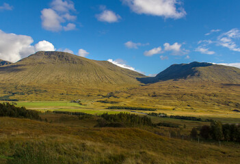 The rugged landscape around Achallader in the Scottish Highlands