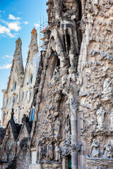 Detail of the Nativity Facade of the Basilica and Expiatory Church of the Holy Family