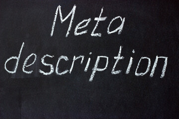 
Meta description - text on a chalk board. Used when forming a snippet.