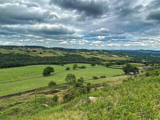 Fototapeta na wymiar Landscape view, from the top of Baildon moors in, Bradford, UK