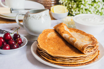 buckwheat crepes, gluten free pancakes, made from buckwheat flour     