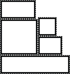 Postage stamps in grunge style. Set of textured postmarks . vector collection of vintage post marks.