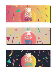Obraz premium Set of Special Sale Banners, DIscount label, Big Sale. Vector illustration.