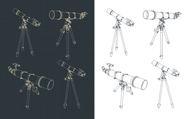 Spyglass on a tripod drawings