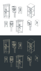 Telephone booths Set