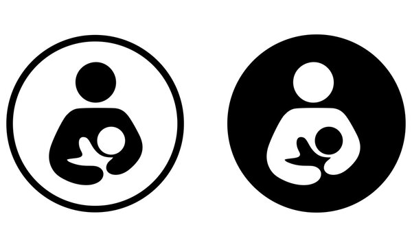 breastfeeding icon silhouette on white background