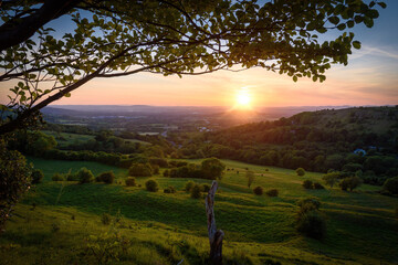 Sunset from Birdlip hill Gloucestershire