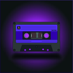 Obraz premium synthpop Audio cassette music eighties retro wave rap hip hop rock boombox