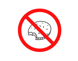 Do not eat junk food. Vector sign isolated on white