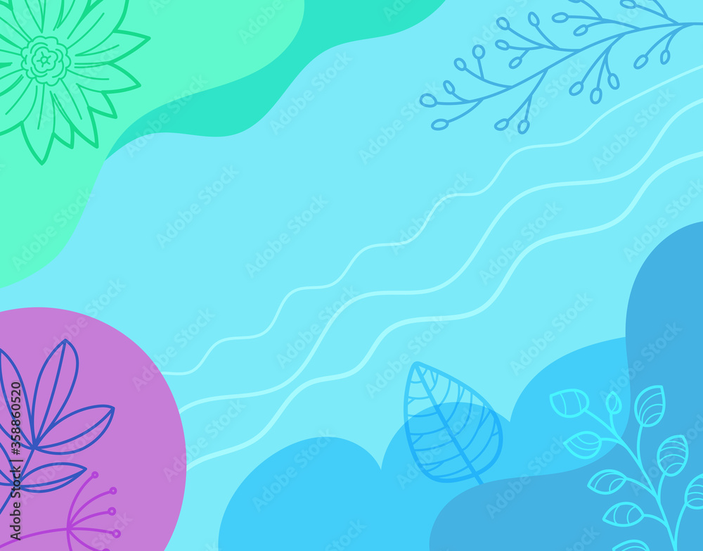 Poster artistic vector wallpaper. abstract backgriund with color hand drawn geometric shapes. sketchy style