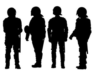 Special military forces in uniform on white background