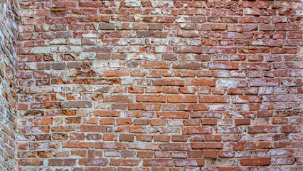 Old Brick Wall Texture of the Destroyed Castle and Church